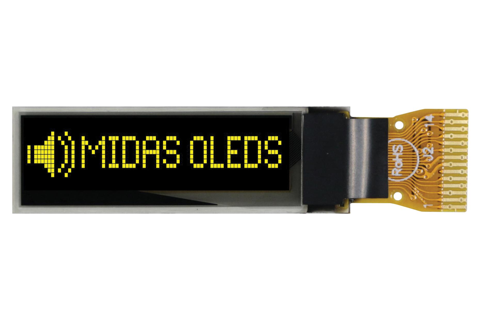 MCOT096016C1V YI Midas Displays Graphic OLED 96 X 16 Pixels