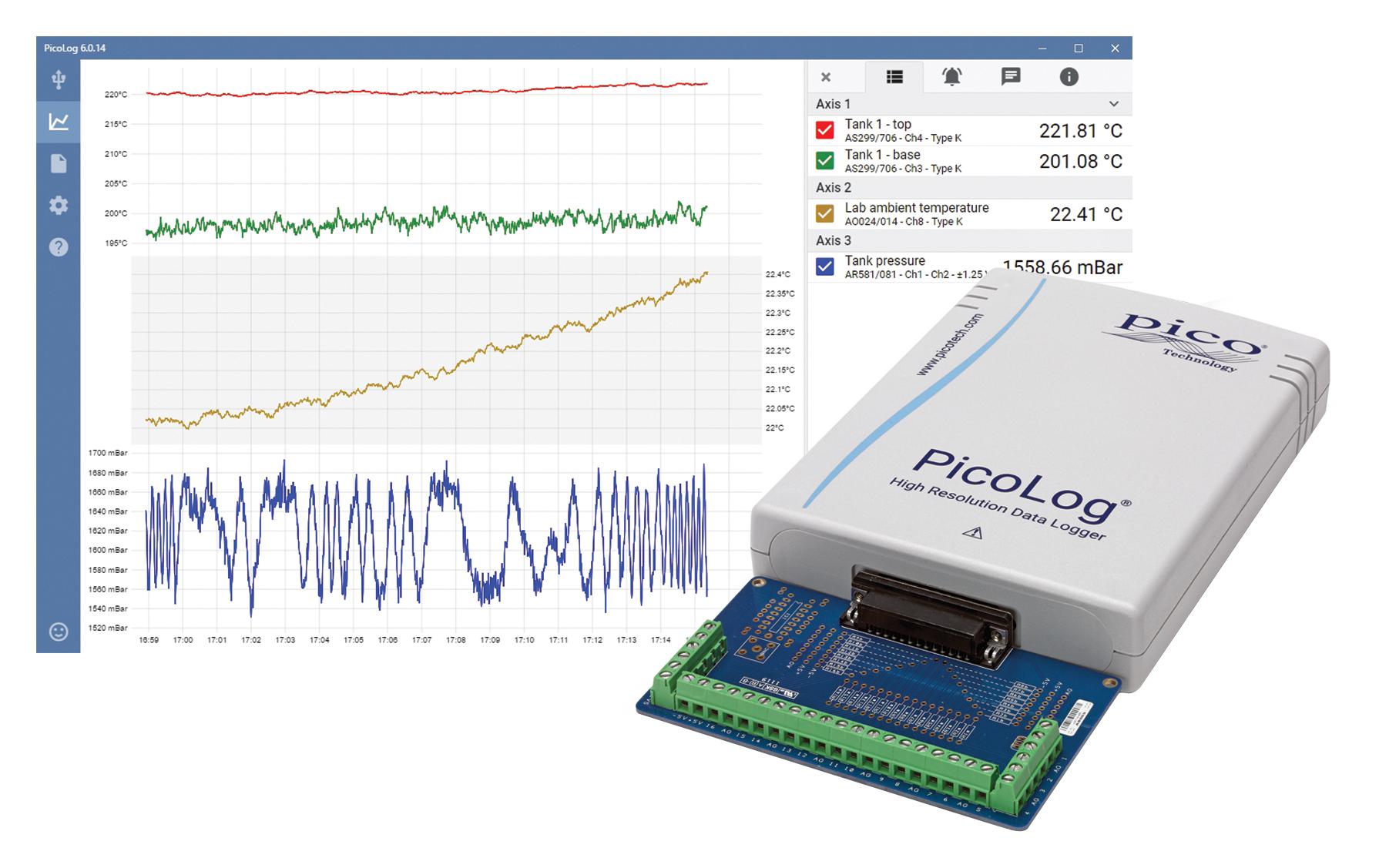 PP312 PICO TECHNOLOGY, Data Logger, USB Precision, 16 Channel, Voltage, USB  | element14 India