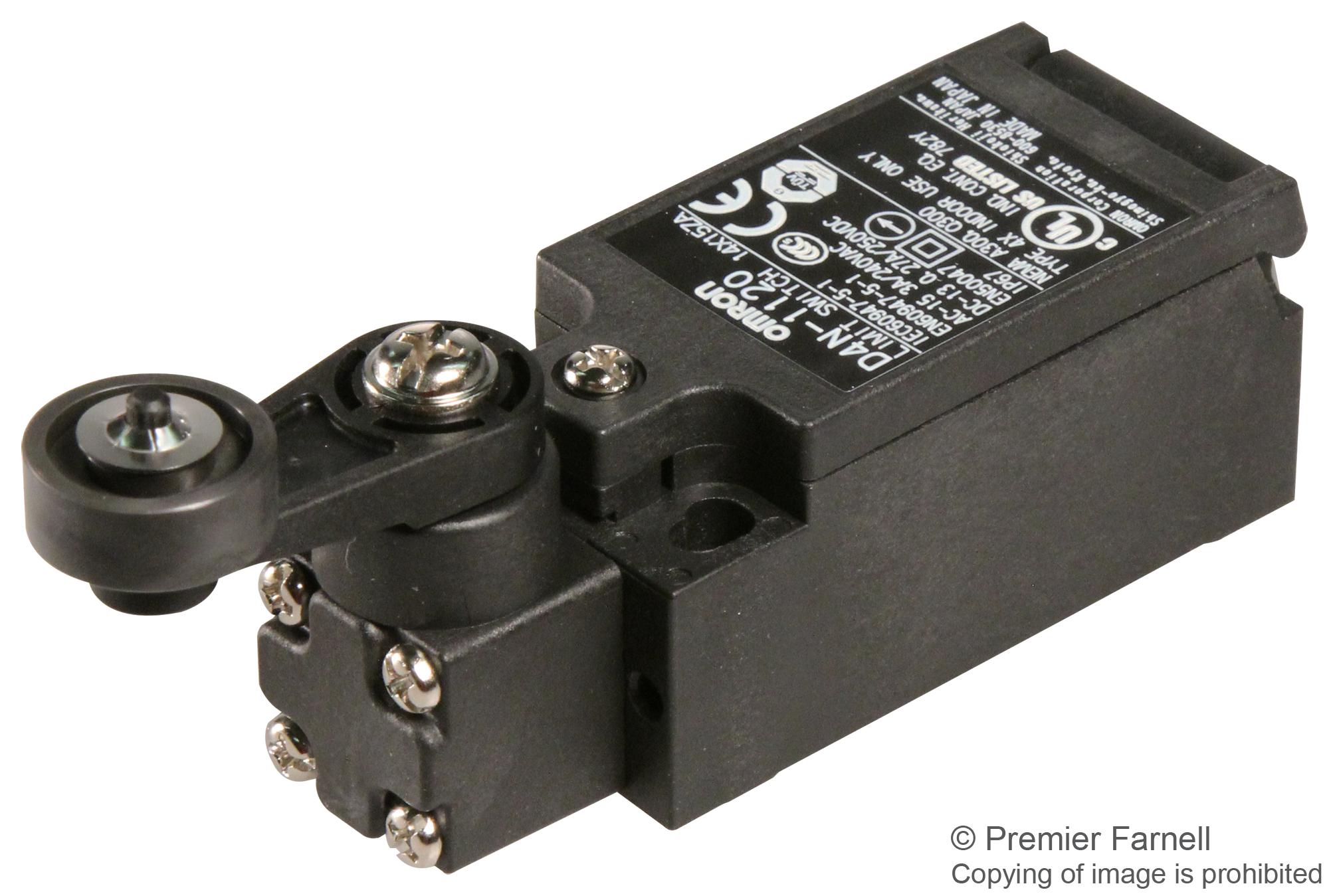 D4N1120 Omron Limit Switch, IP67, Roller Lever
