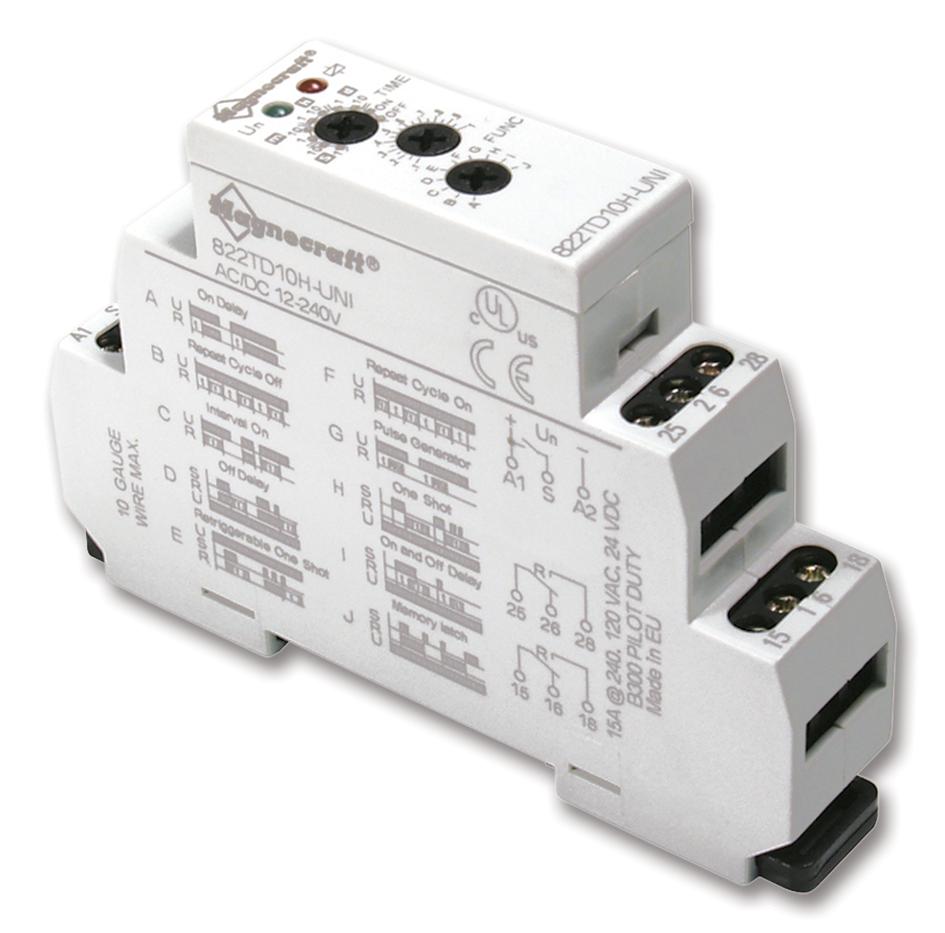 822TD10HUNI Schneider Electric Time Delay Relay, 24 VDC, 0.1 s