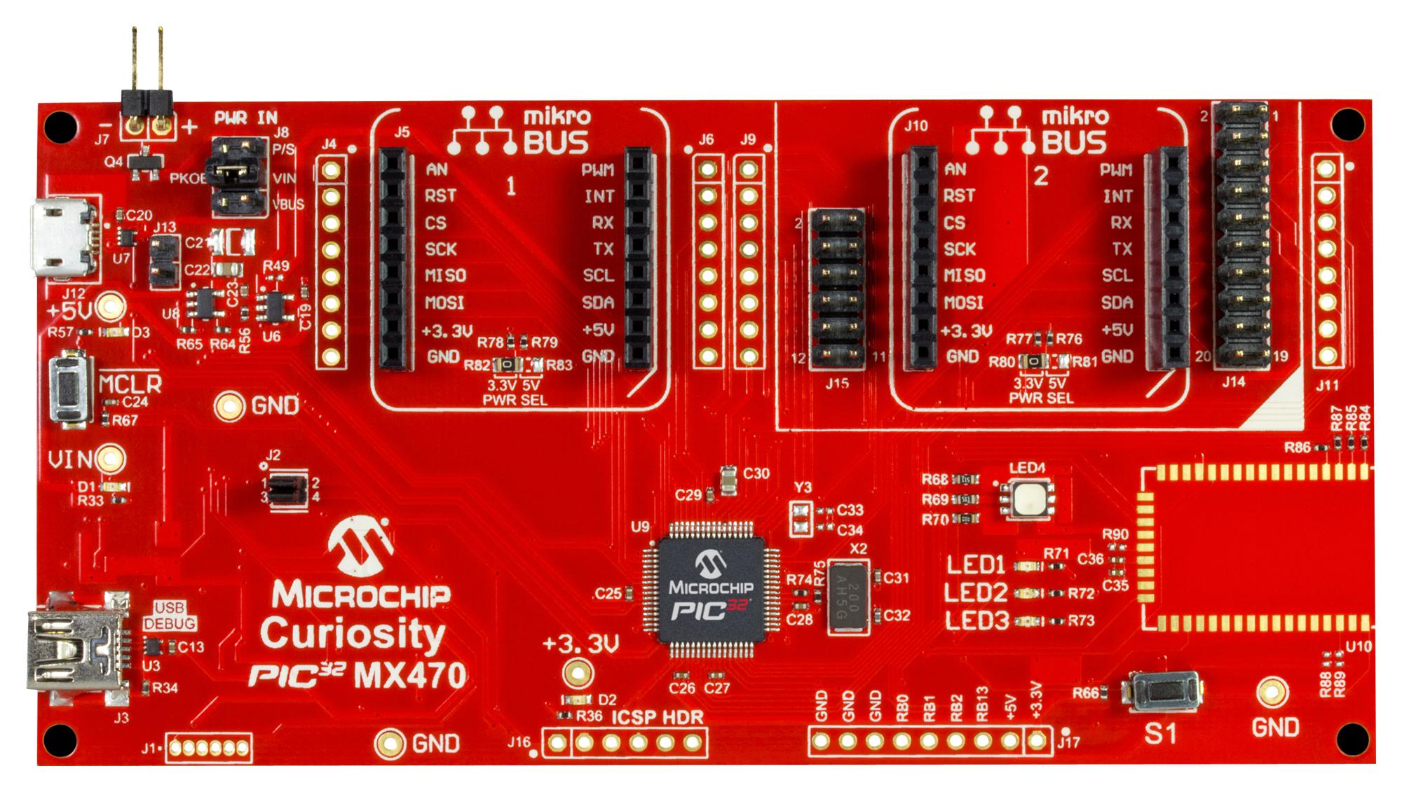 DM320103 Microchip Development Board, PIC32MX470 CPU, Full Speed