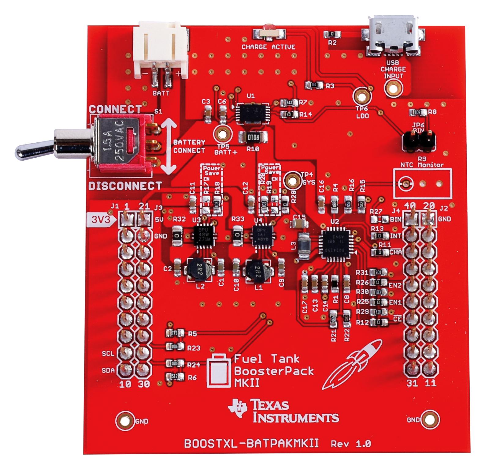 Max Bootex Module BOOSTXL-BATPAKMKII - Texas Instruments - Daughter Board, Fuel Tank MKII ...