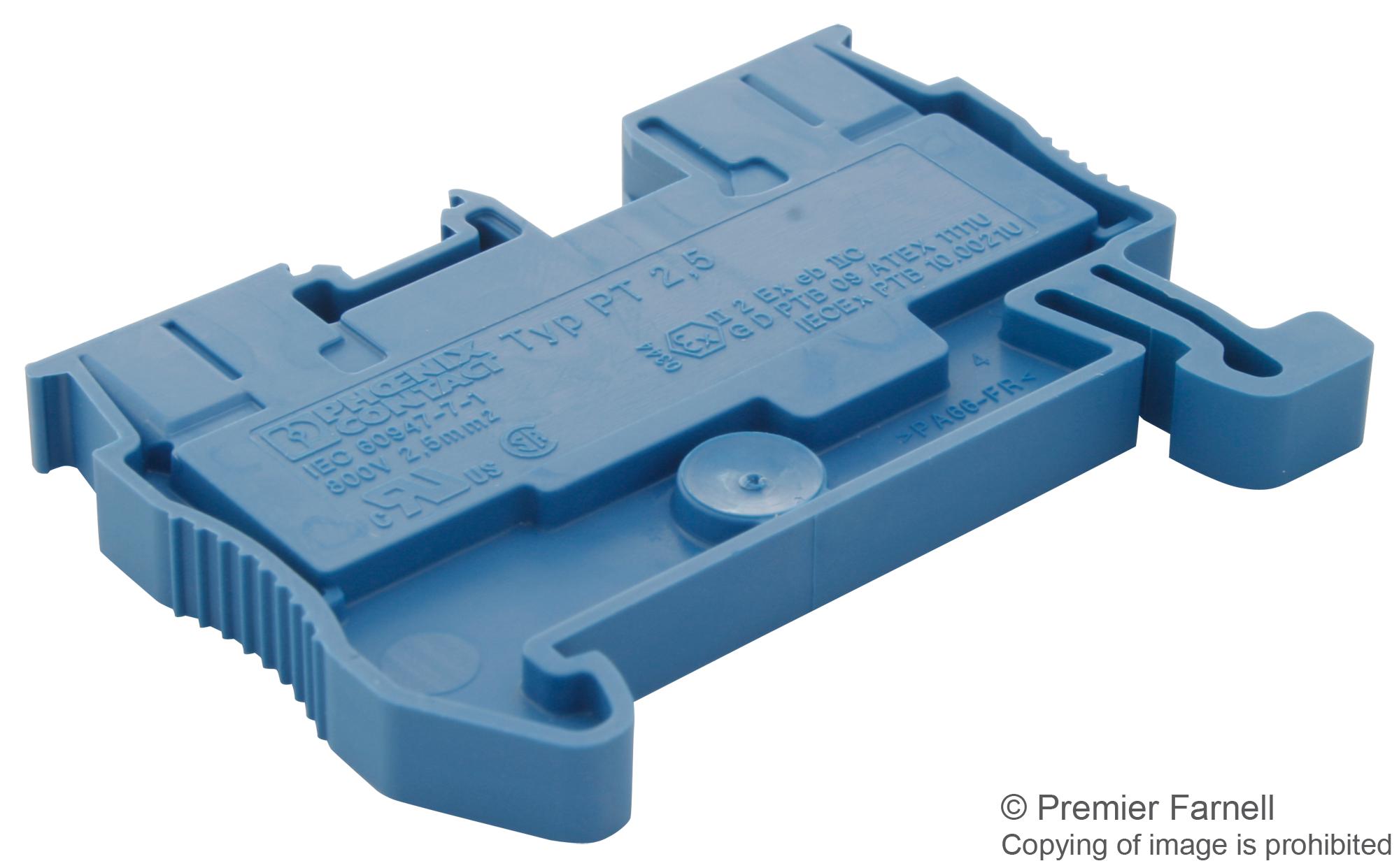 3209523 - Phoenix Contact - DIN Rail Mount Terminal Block, 2 Ways, 26 AWG