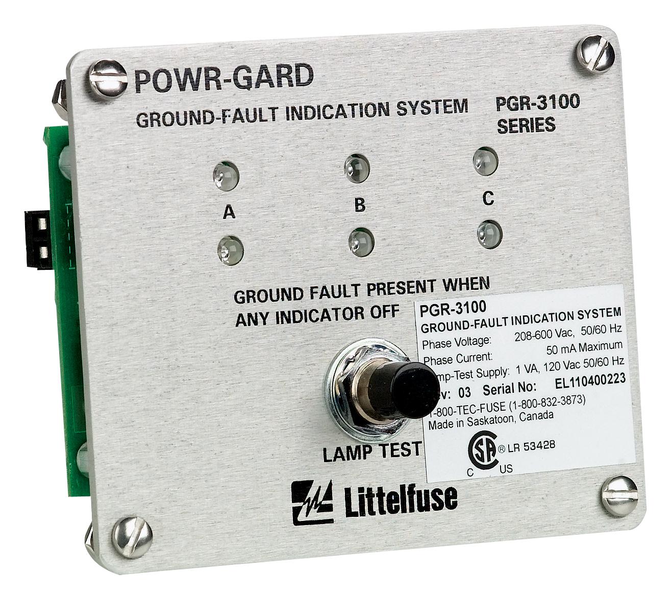 PGR3100 Littelfuse Ground Fault Relay, 600 VAC, Panel Mount