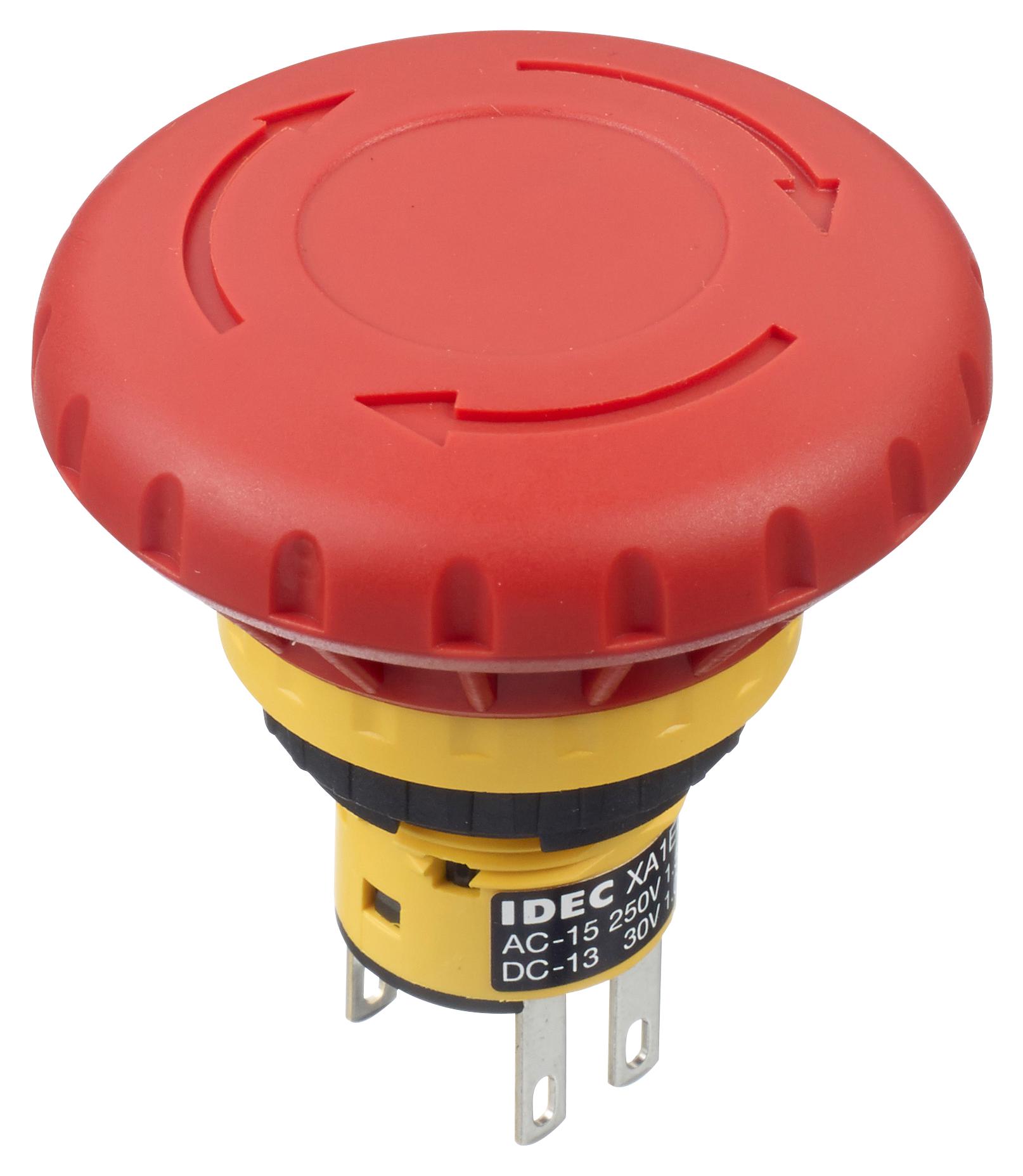 XA1E-BV4U02TR - Idec - Emergency Stop Switch, DPST-NC, Push-Pull