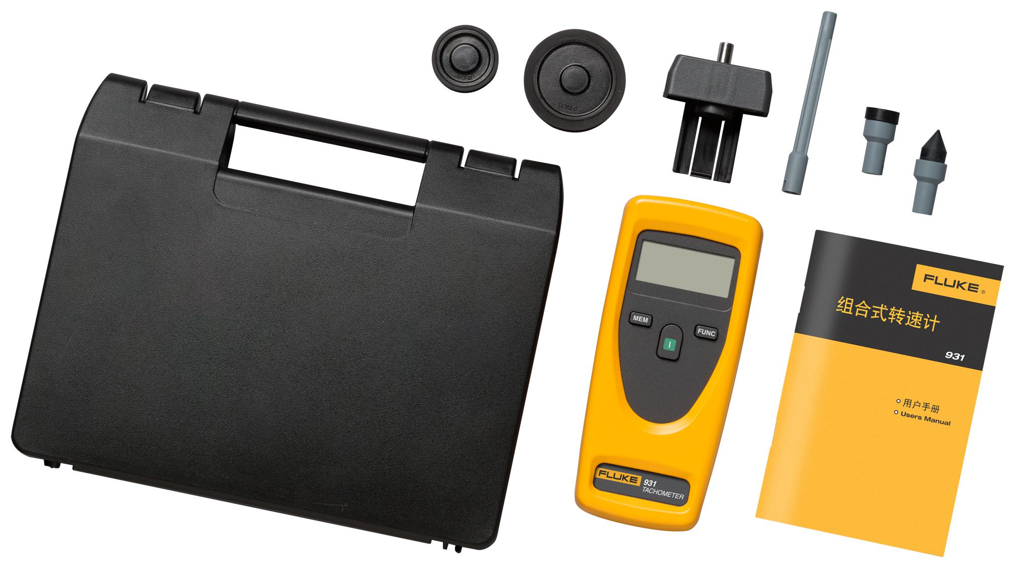 FLUKE931 ESP Fluke Tachometer, 1RPM to 19999RPM, 175 mm