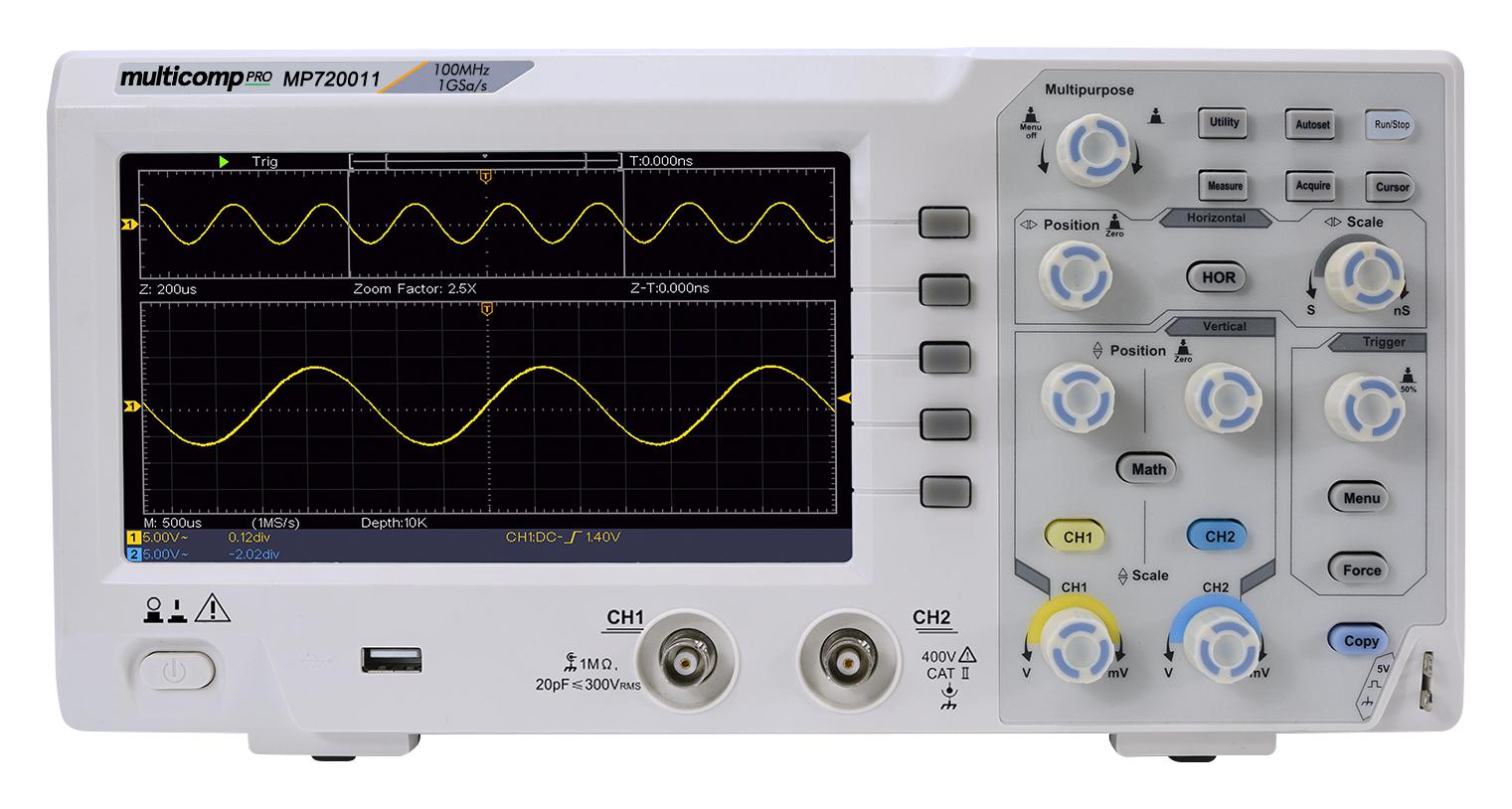 MP720011 EUUK Pro Digital Storage Oscilloscope, Dual
