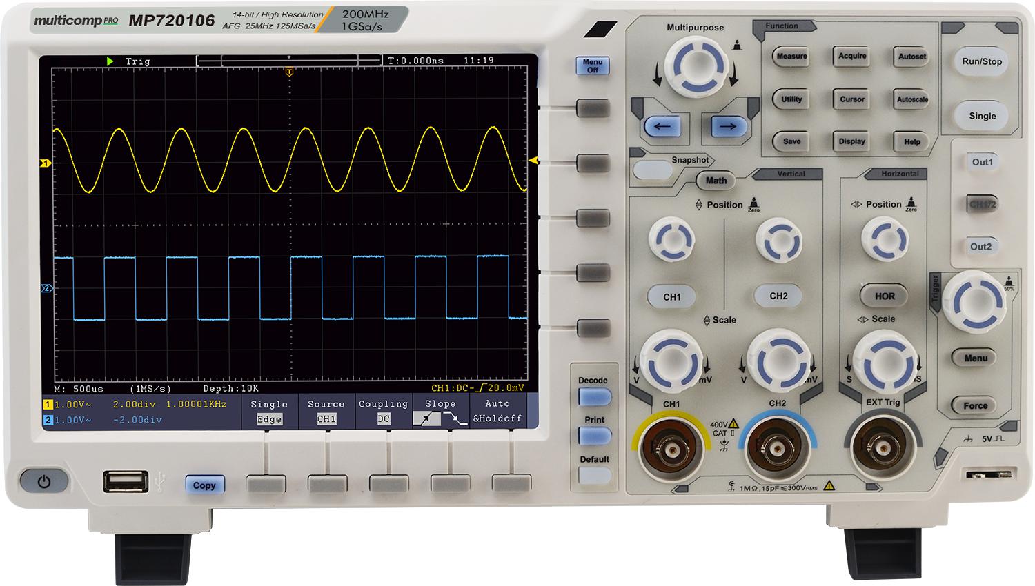 MP720106 MULTICOMP PRO, Digital Oscilloscope, 14-bit, 4-in-1