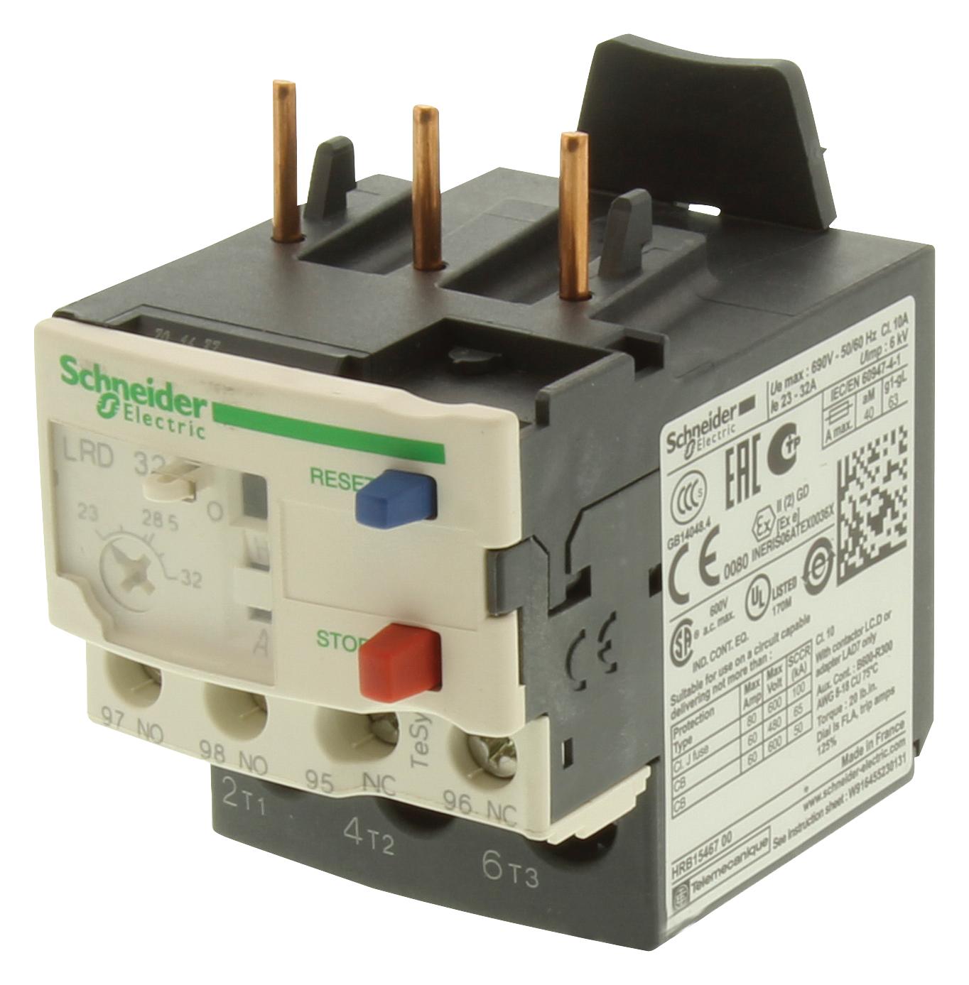 LRD32 Schneider Electric Overload Relay, LRD3, 23 A