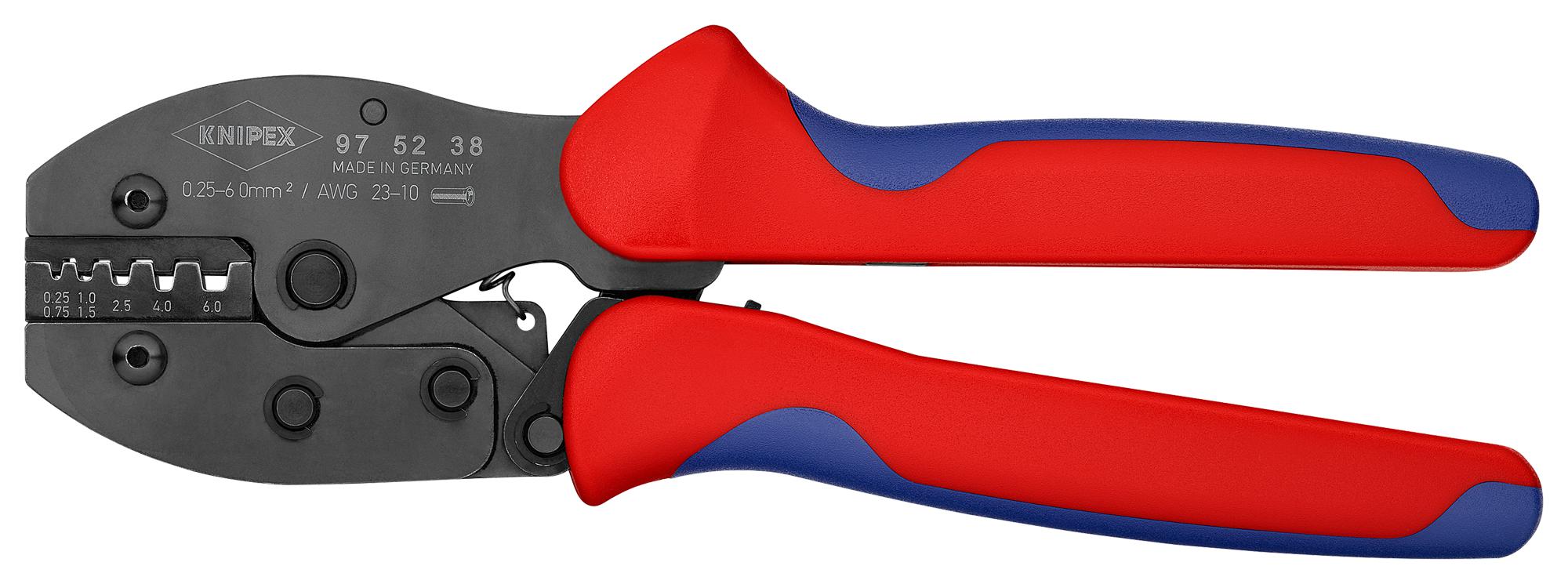 97 52 38 KNIPEX, Crimp Tool, Hand, 23-10AWG Insulated & Non