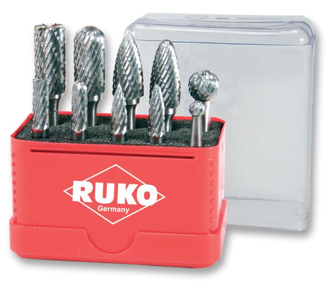 116002 Ruko Deburring Tool Set, Rotary, 6 mm Shank