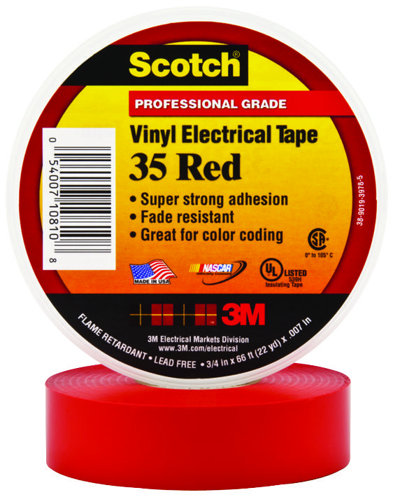 35 RED (3/4X66FT) 3m TAPE, INSULATION, PVC