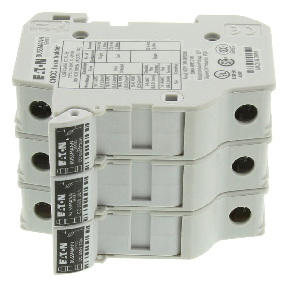 CHCC3DU Eaton Bussmann DIN RAIL FUSE HOLDER, 30A, 600VAC