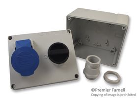 ILME SQ1663C Pin & Sleeve Connector, Interlocked Switch, 16 A, 240 V, Outlet, 2P+E, Blue