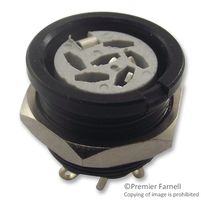 DELTRON COMPONENTS 651-0600 DIN Audio / Video Connector, 6 Contacts, Jack, Panel Mount, Solder, Silver Plated Contacts