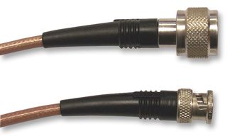 RADIALL R284C0351025 RF / Coaxial Cable Assembly, 3.28 ft, 1 m, RG142, BNC Straight Plug, N Type Plug, 50ohm, 50 ohm