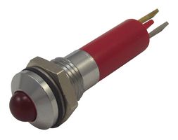 CML INNOVATIVE TECHNOLOGIES 190402Z3 LED Panel Mount Indicator, Satin Chrome Bezel, Red, 12 V, 8 mm, 18 mA, 72 mcd, IP67