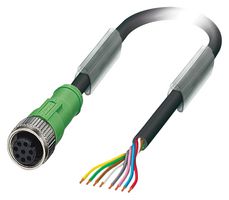PHOENIX CONTACT 1522600 Sensor Cable, M12 Receptacle, Free End, 8 Positions, 3 m, 9.8 ft