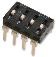 MULTICOMP PRO MCEI-04 DIP / SIP Switch, 4 Circuits, Slide, Through Hole, SPST, 24 V, 25 mA