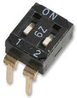 MULTICOMP PRO MCEIR-02 DIP / SIP Switch, 2 Circuits, Slide, Through Hole, SPST, 24 V, 25 mA