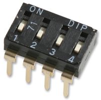 MULTICOMP PRO MCEIR-04 DIP / SIP Switch, 4 Circuits, Slide, Through Hole, SPST, 24 V, 25 mA