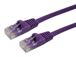 VIDEK 2965-1.5PR Ethernet Cable, Patch Lead, Cat5e, RJ45 Plug to RJ45 Plug, Purple, 1.5 m