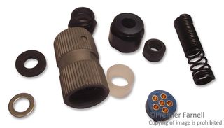 COOPER INTERCONNECT - GC329 - DIN Audio / Video Connector, 6 Contacts, Jack, Cable Mount, Crimp, Gold Plated Contacts, Metal Body