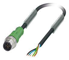PHOENIX CONTACT 1669767 Sensor Cable, M12 Plug, Free End, 5 Positions, 1.5 m, 4.9 ft