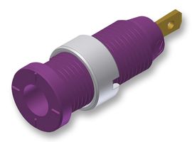 HIRSCHMANN TEST AND MEASUREMENT 975455709 Banana Test Connector, 2mm, Receptacle, Panel Mount, 10 A, 1 kV, Gold Plated Contacts, Violet