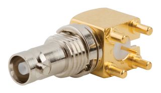 AMPHENOL RF 034-1030 RF / Coaxial Connector, HD BNC Coaxial, Right Angle Bulkhead Jack, Solder, 75 ohm