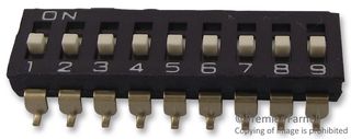 OMRON ELECTRONIC COMPONENTS A6S9104H DIP / SIP Switch, 9 Circuits, Slide, Surface Mount, SPST, 24 V, 25 mA