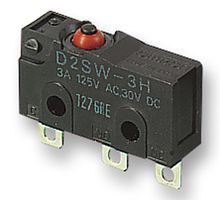 ARATAS D2SW-01MS Microswitch, Subminiature, Pin Plunger, SPDT, Wire Leaded, 100 mA, 30 VDC