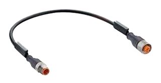 LUMBERG AUTOMATION RST 4-RKT 4-225/1M Sensor Cable, M12 Plug, M12 Receptacle, 1 m, 3.28 ft, RST-RKT Series