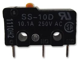 ARATAS SS-10D1 Microswitch, Subminiature, Pin Plunger, SPDT, Solder, 10.1 A