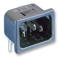 BULGIN LIMITED PX0575/15/PC IEC Power Connector, IEC C14 Inlet, 15 A, 250 VAC, Quick Connect, Snap-In, Flange Mount, PX0575