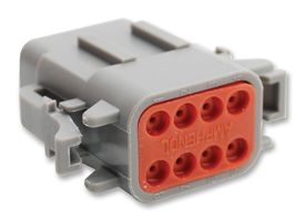 AMPHENOL SINE/TUCHEL ATM06-08SA Automotive Connector Housing, A Position Key, ATM Series, Plug, 8 Ways, ATM Series Socket Contacts