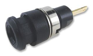 CLIFF ELECTRONIC COMPONENTS FCR7360B Banana Test Connector, 2mm, Jack, Panel Mount, Gold Plated Contacts, Black