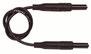 POMONA 4911A-12-0 Test Lead, 4mm Banana Plug to 4mm Banana Plug, Black, 1 kV, 10 A, 304.8 mm