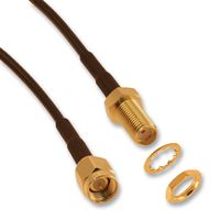 AMPHENOL RF 135110-04-M0.50 RF / Coaxial Cable Assembly, 19.69 ", 500 mm, RG58/U, SMA Straight Plug, SMA Bulkhead Jack, 50 ohm