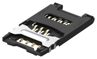 GCT SIM5055-6-1-25-00-A Memory Card Connector, SIM, Hinged, 6 Contacts, Phosphor Bronze, Gold Plated Contacts