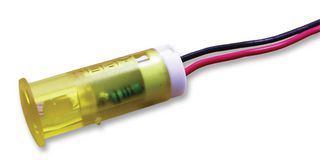 APEM QS103XXY24 LED Panel Mount Indicator, Snap-in, Yellow, 24 VDC, 10 mm, 20 mA, 20 mcd, Not Rated