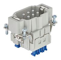 HARTING 09330062648 Heavy Duty Connector, 1 Ground Contact, Han ES Press, Insert, 6 Contacts, 6B, Plug, Cage Clamp Pin