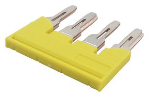 OMRON INDUSTRIAL AUTOMATION XW5S-S6.0-4 Short Bar, XW5S Series, 4 Pole, Yellow, XW5T & XW5G Series DIN Rail Terminal Blocks