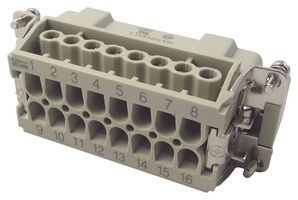 TE CONNECTIVITY - AMP T2040162101-000 Heavy Duty Connector, HE-016, Insert, 16 Contacts, Plug, Screw Pin