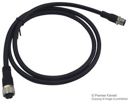 ABB - JOKAB 2TLA020056R5000 Sensor Cable, Black, M12 Plug, M12 Receptacle, 8 Positions, 1 m, 3.28 ft