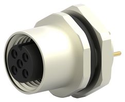 TE CONNECTIVITY T4143012031-000 Sensor Connector, M12, Female, 3 Positions, PCB Socket, Straight Panel Mount