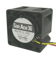 SANYO DENKI - 9GV3612P3J03 - DC Axial Fan, 12 V, Square, 36 mm, 28 mm, Ball Bearing, 19.4 CFM