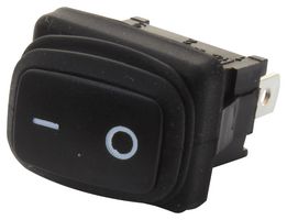 ZF KRE2ANA1BBD Rocker Switch, On-Off, SPST, Non Illuminated, Panel Mount, Black, KR Series