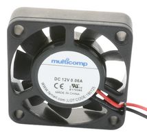 MULTICOMP PRO MC002111 DC Axial Fan, 12 V, Square, 50 mm, 11 mm, Sleeve Bearing, 10.43 CFM