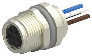 TE CONNECTIVITY T4071017041-001 Sensor Cable, M8 Receptacle, Free End, 4 Positions, 200 mm, 7.87 ", T407 Series